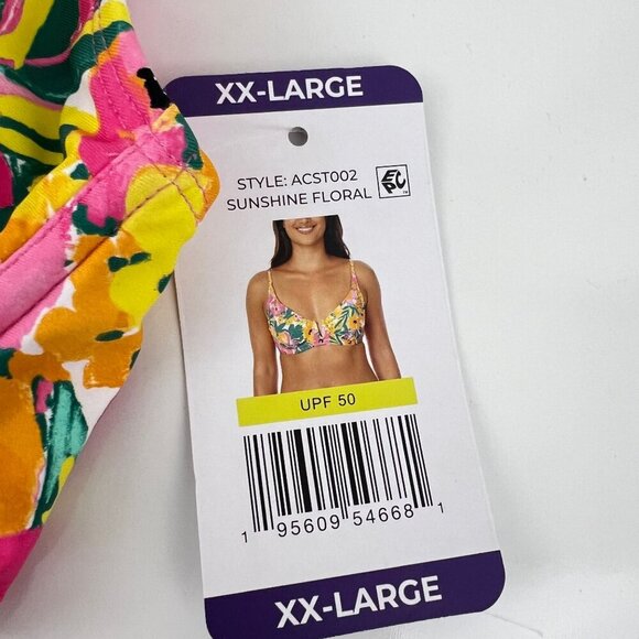 Anne Cole Swimsuit Bikini Two Piece Sunshine Floral Size XXL UPF 50 - Picture 12 of 14